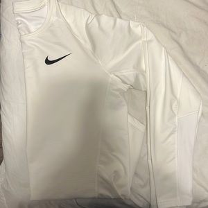 White Nike Long Sleeve Dri-fit Shirt